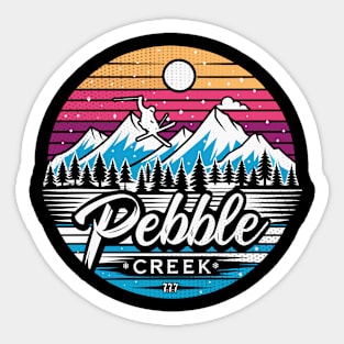 Retro Pebble Creek Ski Sticker